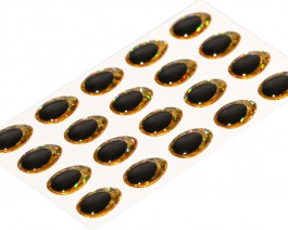 3D Epoxy Teardrop Eyes, Holographic Gold, 7 mm